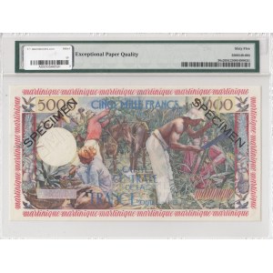 Martinique, 5.000 Francs, 1960, UNC, p36s2, SPECIMEN