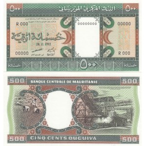 Mauritania, 500 Ouguıya, 1992, UNC, P6, Specımen Proof.