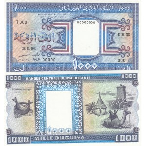 Mauritania, 1.000 Ouguiya, 1992, UNC, p7, Specımen Proof.