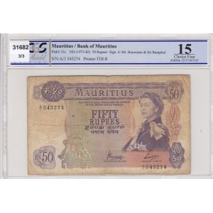 Mauritius, 50 Rupees, 1973-82, FINE, p33c