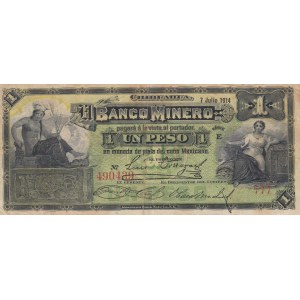Mexico, 1 Peso, 1914, FINE (+), pS162e