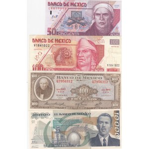 Mexico, (Total 4 banknotes)