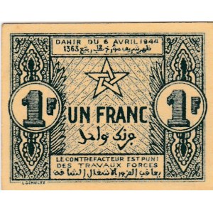 Morocco, 1 Franc, 1944, UNC, p42