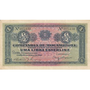 Mozambique, 1 Libra, 1934, VF, pR31