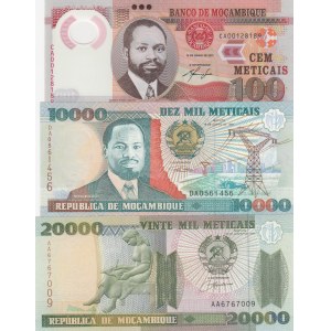 Mozambique, 0, UNC, (Total 3 banknotes)