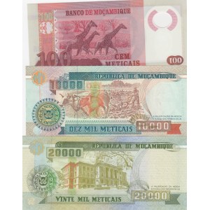 Mozambique, 0, UNC, (Total 3 banknotes)