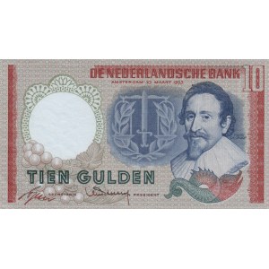 Netherlands, 10 Gulden, 1953, AUNC (-), p85