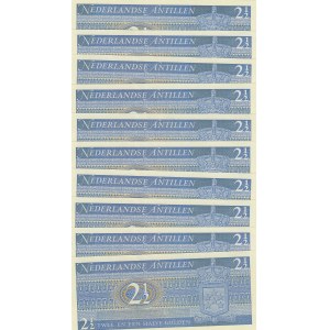 Netherlands Antilles, 2 1/2 Gulden, 1970, UNC, p20a, (Total 10 banknotes)
