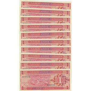 Netherlands Antilles, 1 Gulden, 1970, UNC, p21a, (Total 10 banknotes)