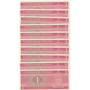 Netherlands Antilles, 1 Gulden, 1970, UNC, p21a, (Total 10 banknotes)