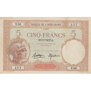 New Caledonia, 5 Francs, 1926, VF, p36b