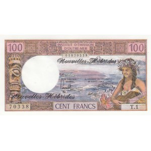 New Hebrides, 100 Francs, 1977, UNC, p18d
