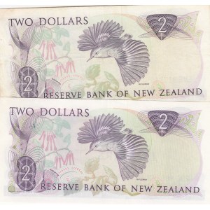 New Zealand, 2 Dollars, 1981/1989, XF, p170, (Total 2 banknotes)