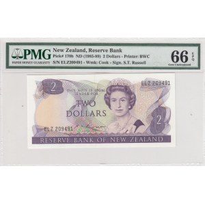 New Zealand, 2 Dollars, 1985-1989, UNC, p170b