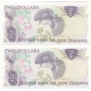 New Zealand, 2 Dollars, 1989, UNC, p170c, (Total 2 banknotes)