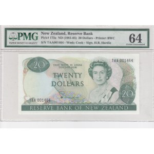 New Zealand, 20 Dollars, 1981-85, UNC, p173a