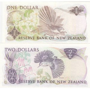 New Zealand, 1-2 Dollars, 1989-1992, UNC, (Total 2 banknotes)