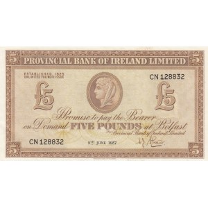 Northern Ireland, 5 Pounds, 1957, AUNC, p242