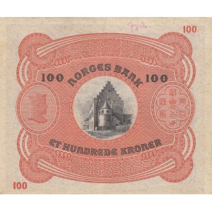 Norway, 100 Kroner, 1944, AUNC (-), p10c