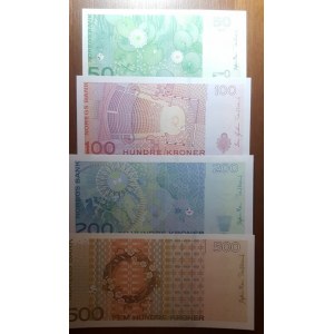 Norway, 50-100-200-500 Kroner, UNC, (Total 4 banknotes)