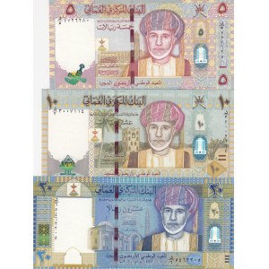 Oman, 5-10-20 Rials, 2010, UNC, (Total 3 banknotes)