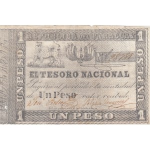 Paraguay, 1 Peso, 1860, FINE, p11