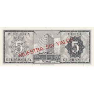 Paraguay, 5 Guaranies, 1952, UNC, p195s, SPECIMEN