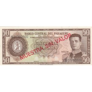 Paraguay, 50 Guaranies, 1952, UNC, p197s, SPECIMEN