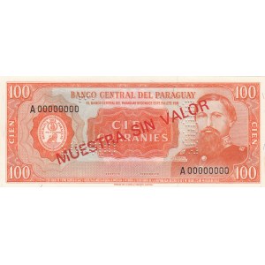 Paraguay, 100 Guaranies, 1952, UNC, p198s, SPECIMEN