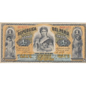 Peru, 1 Sol, 1879, VF, p1