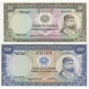 Portuguese Guinea, 50-100 Escudos, 1971, UNC, (Total 2 banknotes)