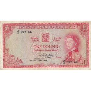 Rhodesia, 1 Pound, 1964, VF (-), p25a