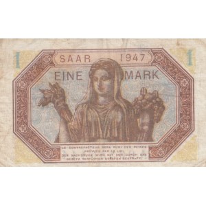 Saar, 1 Gulden, 1947, VF, p3