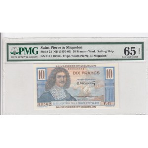 Saint Pierre & Miquelon, 10 Francs, 1950-60, UNC, p23