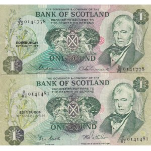 Scotland, 1 Pound, VF, p111, (Total 2 banknotes)