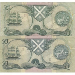 Scotland, 1 Pound, 1975, VF, p111c, (Total 2 banknotes)