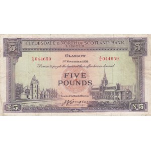Scotland, 5 Pounds, 1956, VF, p192a