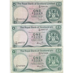 Scotland, 1 Pound, 1979, FINE (+), p336, (Total 3 banknotes)