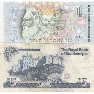 Scotland, 1-5 Pounds, VF, p352, (Total 2 banknotes)