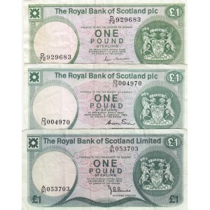 Scotland, 1 Pound, VF, (Total 3 banknotes)