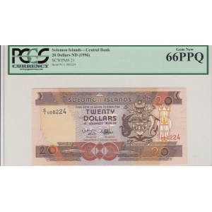 Solomon Islands, 20 Dollars, 1996, UNC, p21, Low serial number