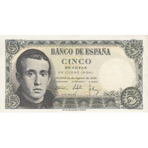 Spain, 5 Peseta, 1951, UNC (-), p140
