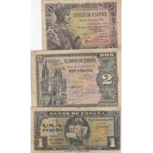 Spain, 0, FINE, (Total 3 banknotes)