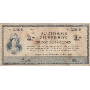 Suriname, 1 Gulden, 1942, VF, p105c