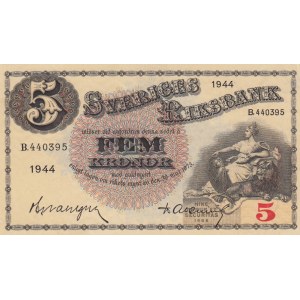 Sweden, 5 Kronor, 1944, UNC (-), p33aa