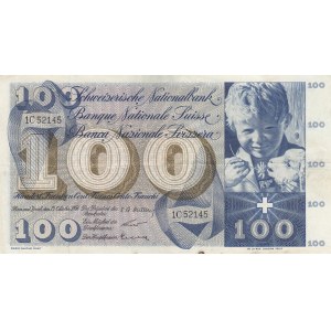 Switzerland, 100 Franken, 1956, VF, p49a