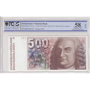 Switzerland, 500 Franken, 1986, AUNC, p58b