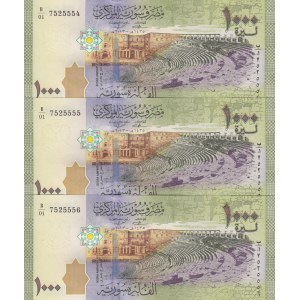 Syria, 1.000 Pounds, 2013, UNC, p116, (Total 3 consecutive banknotes)