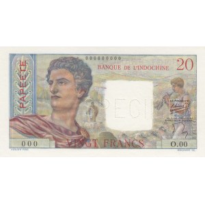 Tahiti, 20 Francs, 1954, UNC, p21as, SPECIMEN