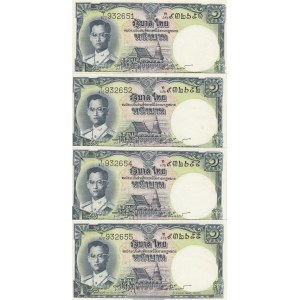 Thailand, 1 Baht, 1955, UNC, p74d, (Total 5 consecutive banknotes)